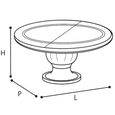 Leonardo Italian Extending Dining Table - 110cm-155cm - 4-6 Seater - Round - Pedestal - Ivory Gloss and Gold