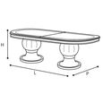 Leonardo Italian Extending Dining Table - 185cm-230cm - 6-8 Seater - Ivory Gloss and Gold