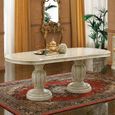 Leonardo Italian Extending Dining Table - 185cm-230cm - 6-8 Seater - Ivory Gloss and Gold