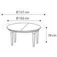 Treviso Italian Extending Dining Table - 102cm-137cm - 4-6 Seater - Round - White Ash