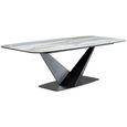 Elite Italian Bianco Antico Ceramic Dining Table with V Base - Sizes Available thumbnail 2