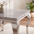 Louis Grey Marble and Chrome 4 Seater 100cm Square Dining Table thumbnail 3