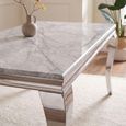 Louis Grey Marble and Chrome Dining Table - Sizes Available thumbnail 3
