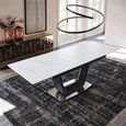 Alpha White Ceramic 4-6 Seater 140cm-180cm Extending Dining Table with Black Base thumbnail 2