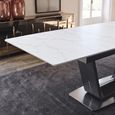 Alpha White Ceramic 4-6 Seater 140cm-180cm Extending Dining Table with Black Base thumbnail 3