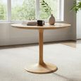 Sindhu Natural Mango Wood 4 Seater 115cm Round Tulip Dining Table thumbnail