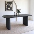 Bern Fluted Black 6 Seater 160cm Dining Table with Pedestal Base thumbnail