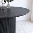 Bern Fluted Black 4 Seater 120cm Round Dining Table with Drum Base thumbnail 3