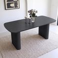 Bern Fluted Black 6 Seater 160cm Dining Table with Pedestal Base thumbnail 2