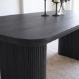 Bern Fluted Black 6 Seater 160cm Dining Table with Pedestal Base thumbnail 3