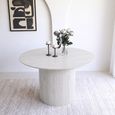 Bern Fluted White Washed Oak 4 Seater 120cm Round Dining Table with Drum Base thumbnail 2