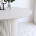Bern Fluted White Washed Oak 4 Seater 120cm Round Dining Table with Drum Base thumbnail 3