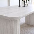 Bern Fluted White Washed Oak 6 Seater 160cm Dining Table with Pedestal Base thumbnail 3