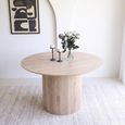 Bern Fluted Oak 4 Seater 120cm Round Dining Table with Drum Base thumbnail 2