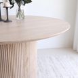 Bern Fluted Oak 4 Seater 120cm Round Dining Table with Drum Base thumbnail 3