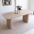Bern Fluted Oak 6 Seater 160cm Dining Table with Pedestal Base thumbnail 2