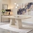 Milan Travertine Beige Marble Dining Table - Sizes Available thumbnail