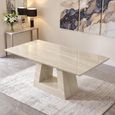 Milan Travertine Beige Marble Dining Table - Sizes Available thumbnail 2