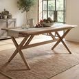 Aveno Natural Mindi Wood 6 Seater 180cm Dining Table with Cross Legs