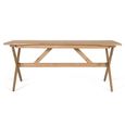 Aveno Natural Mindi Wood 6 Seater 180cm Dining Table with Cross Legs thumbnail 2