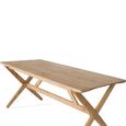 Aveno Natural Mindi Wood 6 Seater 180cm Dining Table with Cross Legs thumbnail 3