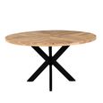 Sunburst Mango Wood 6 Seater 140cm Round Dining Table with Spider Legs thumbnail 2