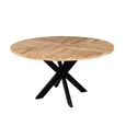 Sunburst Mango Wood 6 Seater 140cm Round Dining Table with Spider Legs thumbnail 3