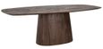 Alix Danish Dark Wood 8 Seater Oval Pedestal Dining Table
