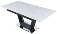Alpha Extending Dining Table - 4-6 Seater - 140cm-180cm - White Ceramic - Black Base