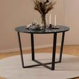 Amble Round Dining Table - 4 Seater - 110cm - Black Marble Effect