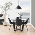 Amble Round Dining Table - 4 Seater - 110cm - Black Marble Effect