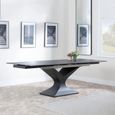 Clearance - Anvik 6-10 Seater Black Ceramic Extending Dining Table with Black Pedestal Base