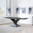 Clearance - Anvik 6-10 Seater Black Ceramic Extending Dining Table with Black Pedestal Base