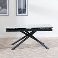 Apollo Extending Dining Table - 6-10 Seater - 160cm-220cm - Grey Ceramic - Black Base