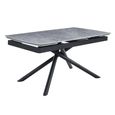 Apollo Extending Dining Table - 6-10 Seater - 160cm-220cm - Grey Ceramic - Black Base