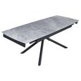 Apollo Extending Dining Table - 6-10 Seater - 160cm-220cm - Grey Ceramic - Black Base