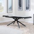 Apollo Extending Dining Table - 6-10 Seater - 160cm-220cm - White Ceramic - Black Base