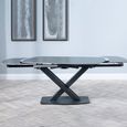 Arctic Extending Dining Table - 4-8 Seater - 140cm-200cm - Black Ceramic Swivel Top - Cross Base