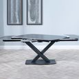Arctic Extending Dining Table - 4-8 Seater - 140cm-200cm - Black Ceramic Swivel Top - Cross Base
