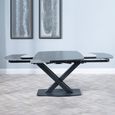 Arctic Extending Dining Table - 4-8 Seater - 140cm-200cm - Black Ceramic Swivel Top - Cross Base