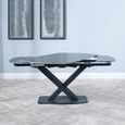 Arctic Extending Dining Table - 4-8 Seater - 140cm-200cm - Black Ceramic Swivel Top - Cross Base
