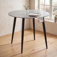 Argenta Dining Table - 90cm - 4 Seater - Round - Grey and Black - Sintered Stone Top