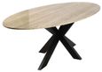 Avalon Travertine Beige 8 Seater Oval Dining Table with Spider Legs