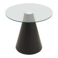 Azalea Dining Table - 2 Seater - 80cm - Round Pedestal - Clear Glass