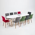 Belina Extending Oval Dining Table - 6-10 Seater - 170cm-270cm - White and Wood