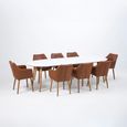 Belina Extending Oval Dining Table - 6-10 Seater - 170cm-270cm - White and Wood
