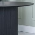Bern Round Fluted Round Dining Table - 4 Seater - 120cm - Black - Drum Base