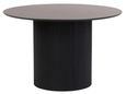 Bern Round Fluted Round Dining Table - 4 Seater - 120cm - Black - Drum Base