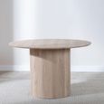 Bern Fluted Round Dining Table - 4 Seater - 120cm - Oak - Drum Base