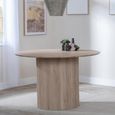 Bern Fluted Round Dining Table - 4 Seater - 120cm - Oak - Drum Base